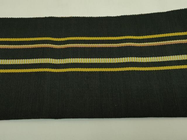 平和屋着物●極上　沖縄県伝統工芸品　八重山ミンサー　手織り　八寸名古屋帯　間道　綿　逸品　DZAB5970kh6