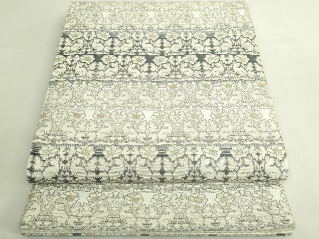 平和屋着物●極上　六通柄袋帯　輪奈織　花兎　金糸　逸品　DZAB5975kh6