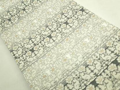 平和屋着物●極上　六通柄袋帯　輪奈織　花兎　金糸　逸品　DZAB5975kh6