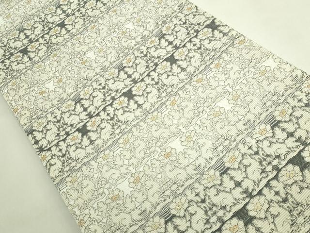 平和屋着物●極上　六通柄袋帯　輪奈織　花兎　金糸　逸品　DZAB5975kh6