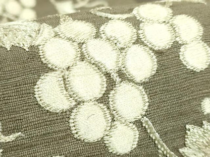 平和屋本店●極上　太鼓柄袋帯　紬地　刺繍　葡萄蔦の葉文　逸品　DZAB5978kh6