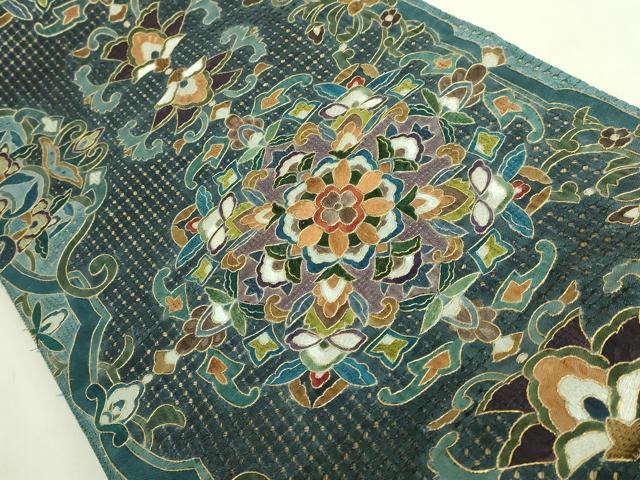 平和屋本店●極上　中国三大刺繍　スワトウ刺繍　汕頭刺繍　全通柄袋帯　正倉院花文　金糸　逸品　DZAB5982kh6