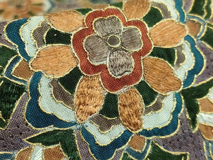 平和屋本店●極上　中国三大刺繍　スワトウ刺繍　汕頭刺繍　全通柄袋帯　正倉院花文　金糸　逸品　DZAB5982kh6