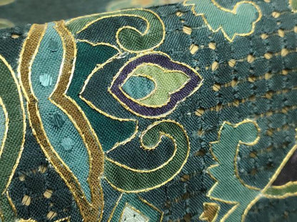 平和屋本店●極上　中国三大刺繍　スワトウ刺繍　汕頭刺繍　全通柄袋帯　正倉院花文　金糸　逸品　DZAB5982kh6