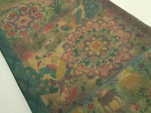平和屋本店●極上　中国三大刺繍　スワトウ相良刺繍　総刺繍　袋帯　鳥獣花文　金彩　逸品　DZAB5983kh6