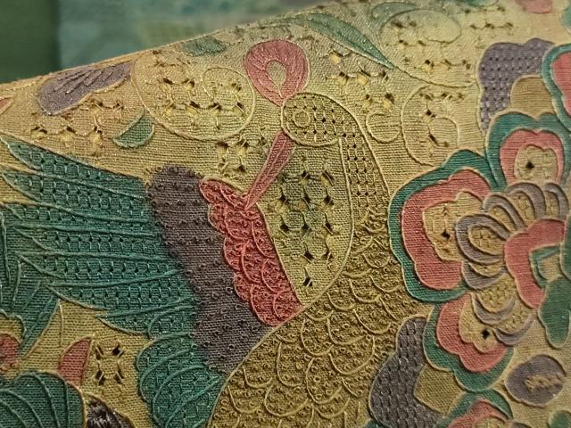 平和屋本店●極上　中国三大刺繍　スワトウ相良刺繍　総刺繍　袋帯　鳥獣花文　金彩　逸品　DZAB5983kh6