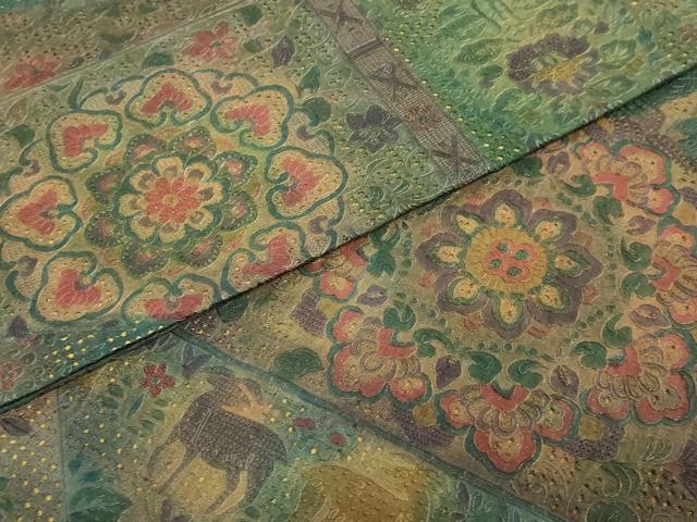 平和屋本店●極上　中国三大刺繍　スワトウ相良刺繍　総刺繍　袋帯　鳥獣花文　金彩　逸品　DZAB5983kh6