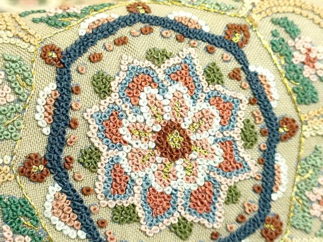 平和屋本店●極上　中国三大刺繍　総相良刺繍　総刺繍　袋帯　正倉院花文　金糸　逸品　DZAB5984kh6