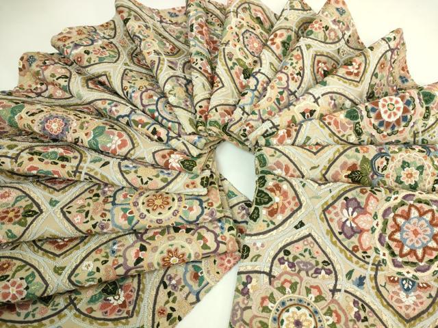 平和屋本店●極上　中国三大刺繍　総相良刺繍　総刺繍　袋帯　正倉院花文　金糸　逸品　DZAB5984kh6