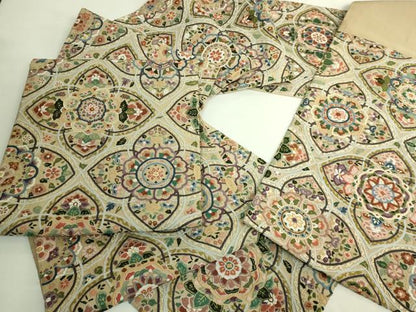 平和屋本店●極上　中国三大刺繍　総相良刺繍　総刺繍　袋帯　正倉院花文　金糸　逸品　DZAB5984kh6