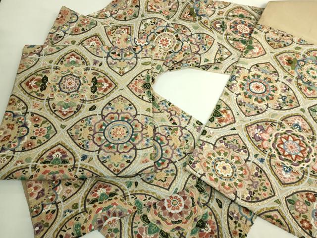 平和屋本店●極上　中国三大刺繍　総相良刺繍　総刺繍　袋帯　正倉院花文　金糸　逸品　DZAB5984kh6