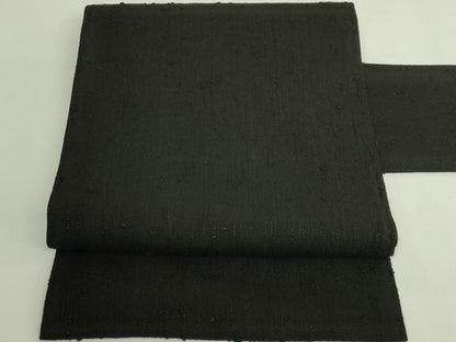 平和屋本店●極上　浦野理一　経節紬　九寸名古屋帯　黒地　たとう紙付き　逸品　DZAB5985kh6