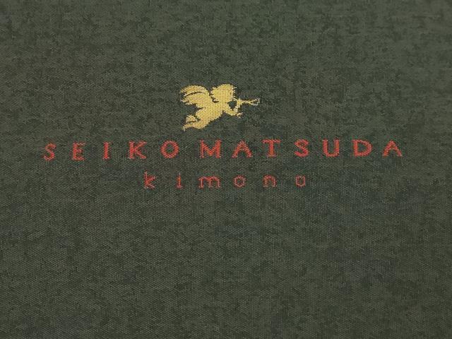 平和屋着物●極上　松田聖子　SEIKOMATSUDA　九寸名古屋帯　丸文　黒地　逸品　DZAB5992kh6