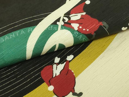 平和屋着物●極上　太鼓柄　京袋帯　WAKKA　ワッカ　サンタクロース　レコード　逸品　DZAB6000kh6