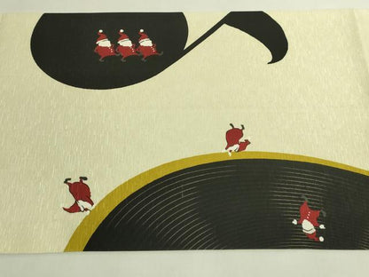 平和屋着物●極上　太鼓柄　京袋帯　WAKKA　ワッカ　サンタクロース　レコード　逸品　DZAB6000kh6