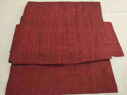 平和屋着物●極上　浦野理一　経節紬　つけ帯　濃い紅海老茶色地　逸品　DZAB6001kh6