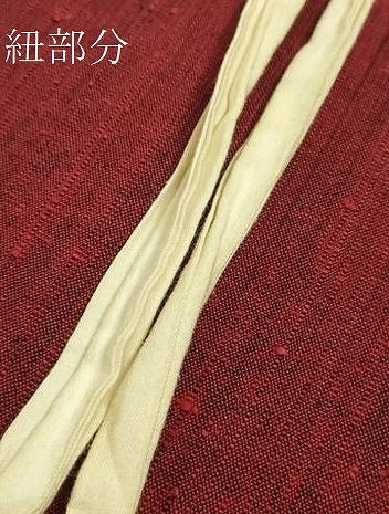 平和屋着物●極上　浦野理一　経節紬　つけ帯　濃い紅海老茶色地　逸品　DZAB6001kh6