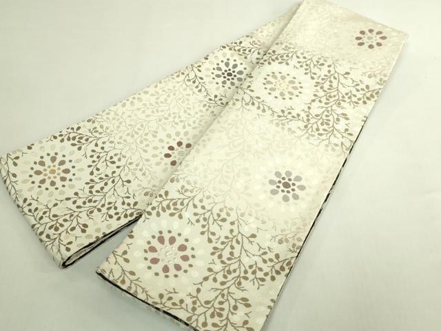平和屋着物●極上　両面　半幅帯　枝花文　更紗花文　金銀糸　逸品　DZAB6003kh6