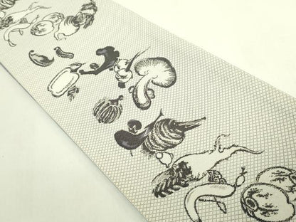 平和屋着物●極上　西陣　中村源織物　源一坊　両面　半幅帯　成り物　金銀糸　逸品　DZAB6004kh6