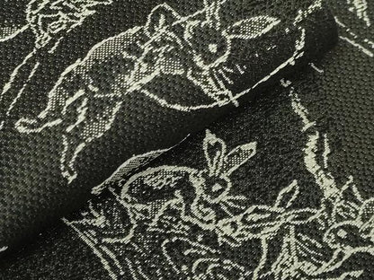 平和屋着物●極上　両面　半幅帯　鳥獣戯画　黒地　逸品　DZAB6007kh6