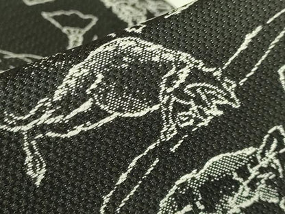 平和屋着物●極上　両面　半幅帯　鳥獣戯画　黒地　逸品　DZAB6007kh6