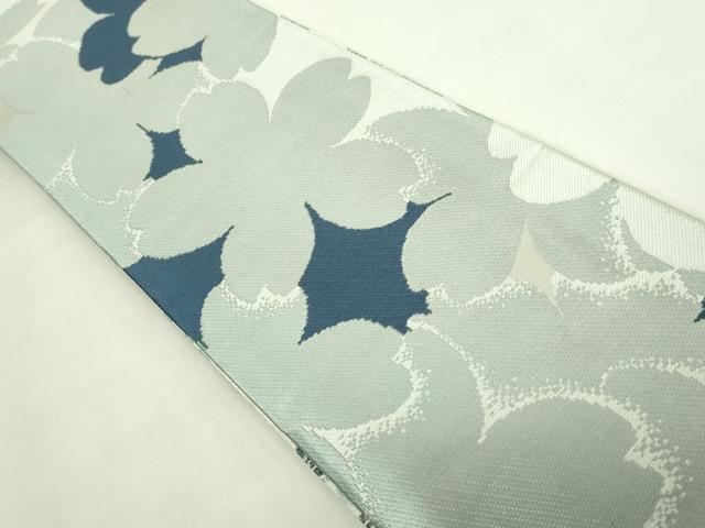 平和屋着物●極上　両面　半幅帯　藍　舞桜　萩　逸品　DZAB6011kh6