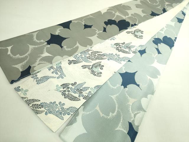 平和屋着物●極上　両面　半幅帯　藍　舞桜　萩　逸品　DZAB6011kh6