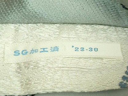 平和屋着物●極上　両面　半幅帯　藍　舞桜　萩　逸品　DZAB6011kh6