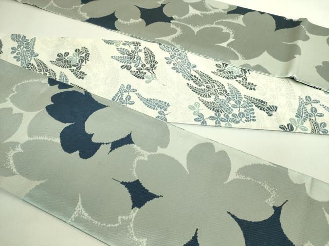 平和屋着物●極上　両面　半幅帯　藍　舞桜　萩　逸品　DZAB6011kh6