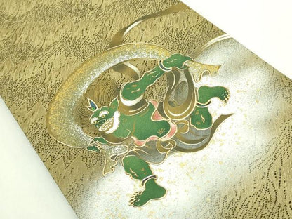 平和屋着物●極上　半幅帯　螺鈿　風神雷神　金彩　逸品　DZAB6018kh6