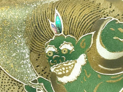 平和屋着物●極上　半幅帯　螺鈿　風神雷神　金彩　逸品　DZAB6018kh6
