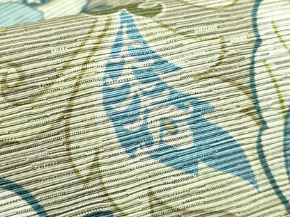 平和屋着物●極上　両面　半幅帯　花唐草　斜線文　逸品　DZAB6022kh6