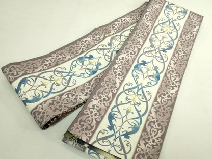 平和屋着物●極上　両面　半幅帯　WAKKA　ワッカ　猫　間道　逸品　DZAB6023kh6