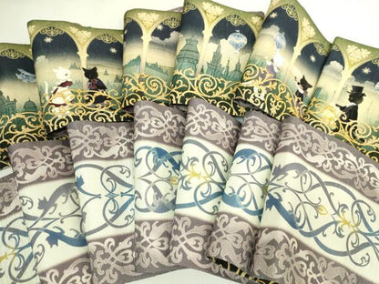 平和屋着物●極上　両面　半幅帯　WAKKA　ワッカ　猫　間道　逸品　DZAB6023kh6