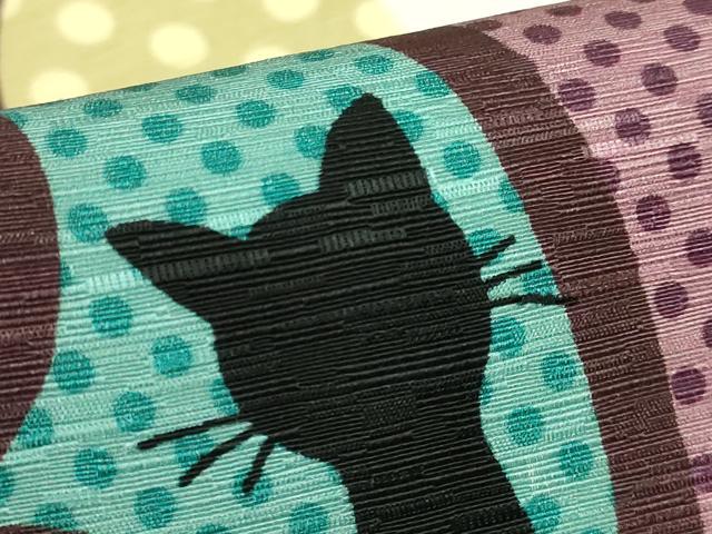 平和屋着物●極上　両面　半幅帯　WAKKA　ワッカ　猫　唐草文　逸品　DZAB6029kh6