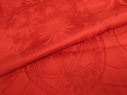 平和屋着物●アンティーク　大正ロマン　長襦袢　袷　花丸地紋　半衿刺繍　逸品　DZAB6032kh6