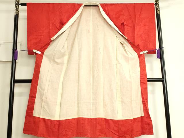平和屋着物●アンティーク　大正ロマン　長襦袢　袷　飛鶴宝尽くし地紋　逸品　DZAB6034kh6