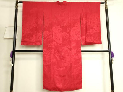 平和屋着物●アンティーク　大正ロマン　長襦袢　袷　花車地紋　逸品　DZAB6037kh6