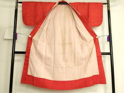 平和屋着物●アンティーク　大正ロマン　長襦袢　袷　市松格子地紋　逸品　DZAB6038kh6