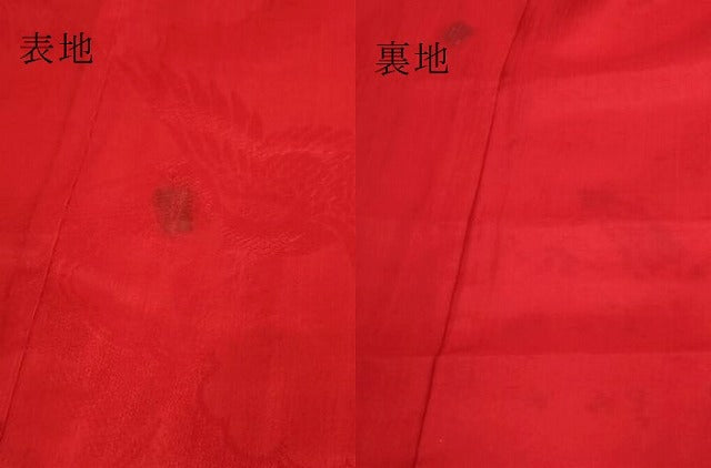 平和屋着物●アンティーク　大正ロマン　長襦袢　袷　飛鶴地紋　逸品　DZAB6041kh6