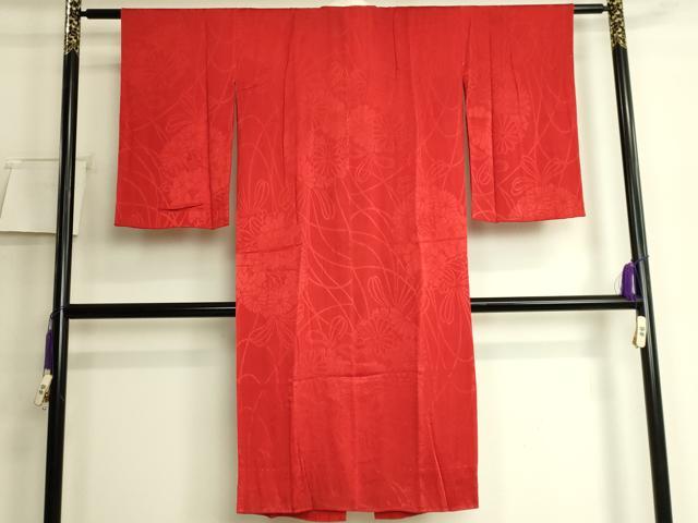 平和屋着物●アンティーク　大正ロマン　長襦袢　袷　花丸地紋　逸品　DZAB6042kh6