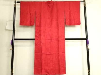平和屋着物●アンティーク　大正ロマン　長襦袢　袷　花丸地紋　逸品　DZAB6043kh6