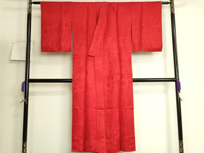 平和屋着物●アンティーク　大正ロマン　長襦袢　袷　花丸地紋　逸品　DZAB6043kh6