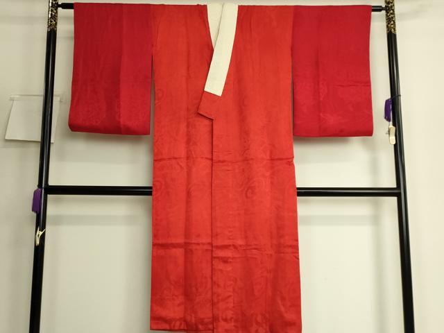 平和屋着物●アンティーク　大正ロマン　長襦袢　袷　宝尽くし地紋　逸品　DZAB6044kh6