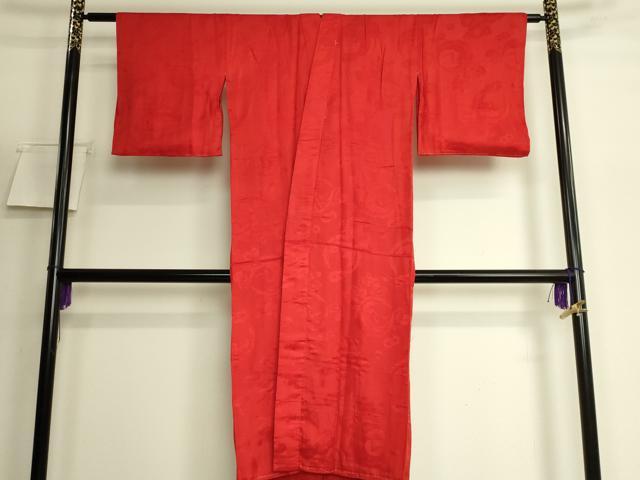 平和屋着物●アンティーク　大正ロマン　長襦袢　袷　飛鶴花地紋　逸品　DZAB6045kh6