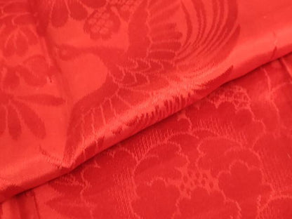 平和屋着物●アンティーク　大正ロマン　長襦袢　袷　飛鶴花地紋　半衿刺繍　逸品　DZAB6046kh6