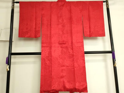 平和屋着物●アンティーク　大正ロマン　長襦袢　袷　飛鶴花地紋　逸品　DZAB6048kh6