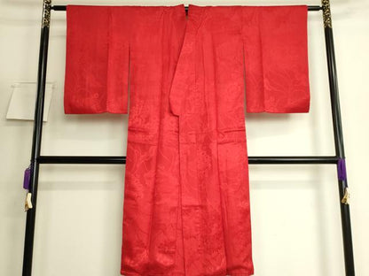 平和屋着物●アンティーク　大正ロマン　長襦袢　袷　飛鶴花地紋　逸品　DZAB6048kh6