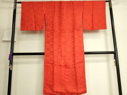 平和屋着物●アンティーク　大正ロマン　長襦袢　袷　変わり市松地紋　逸品　DZAB6049kh6