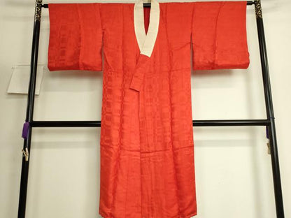 平和屋着物●アンティーク　大正ロマン　長襦袢　袷　変わり市松地紋　逸品　DZAB6049kh6